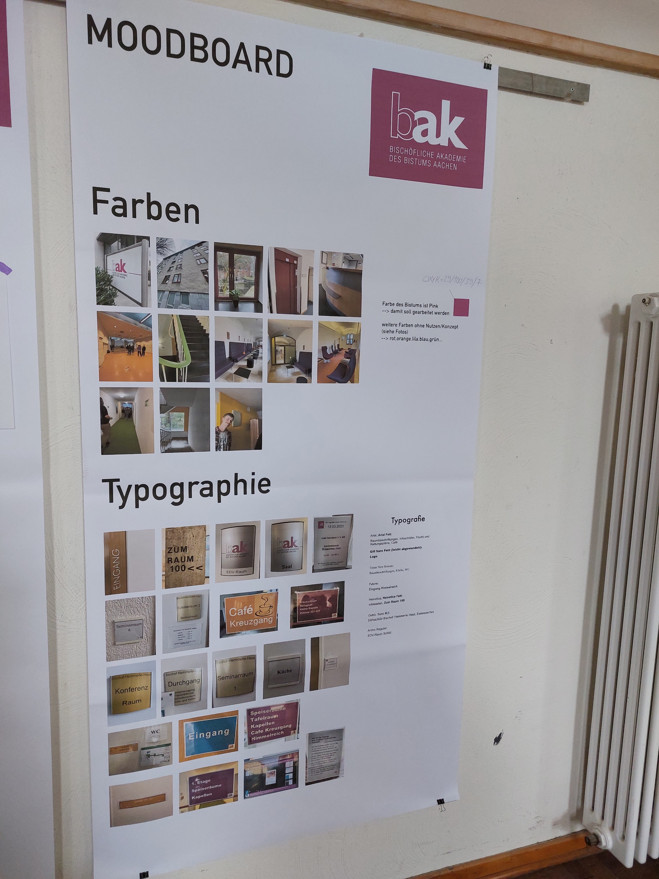 Moodboard Farben und Typographie