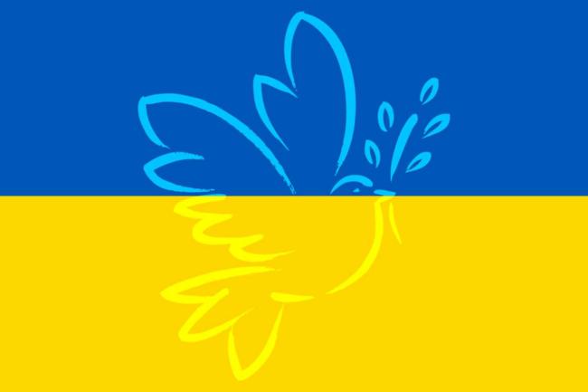 Ukraine-Flagge mit Friedenstaube (c) pixabay Ukraine-Flagge mit Friedenstaube