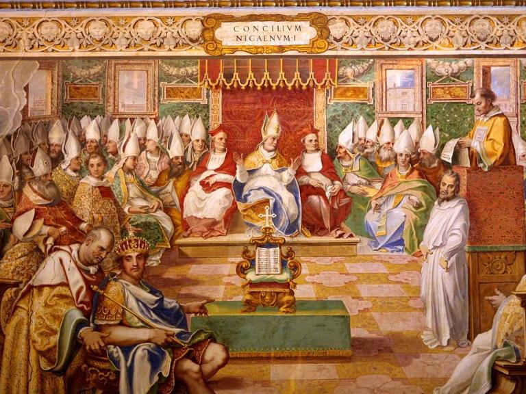 Konzil von Nizäa 325, Salone Sistino, Fresco (1590)