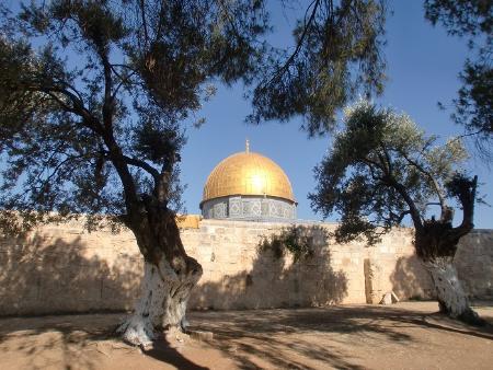 Blick vom Berg Nebo (Jordanien) ins Land Israel (c) Jerusalem Felsendom KRieger Blick vom Berg Nebo (Jordanien) ins Land Israel