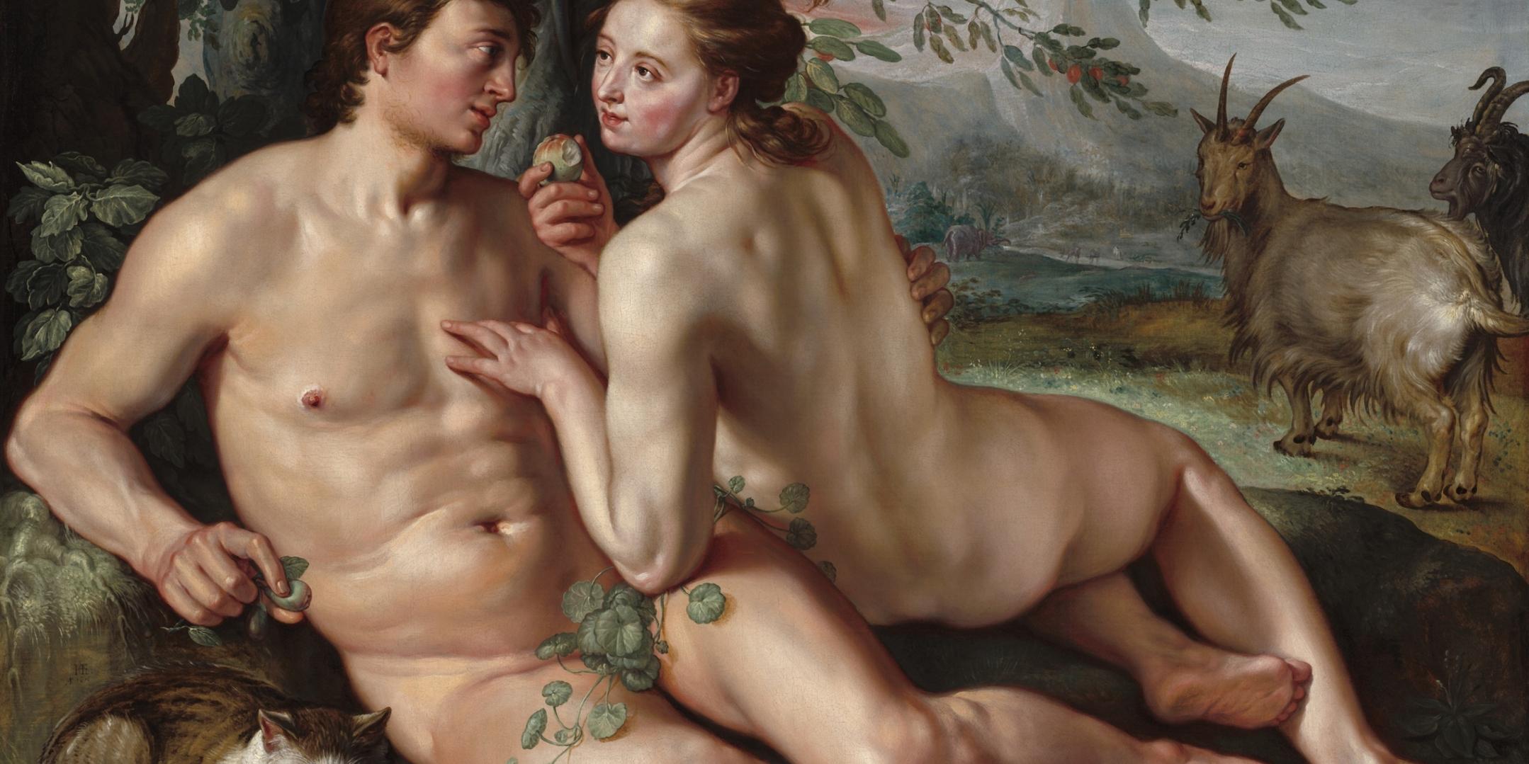 Niederländische Malerei, Öl auf Leinwand (Adam und Eva).