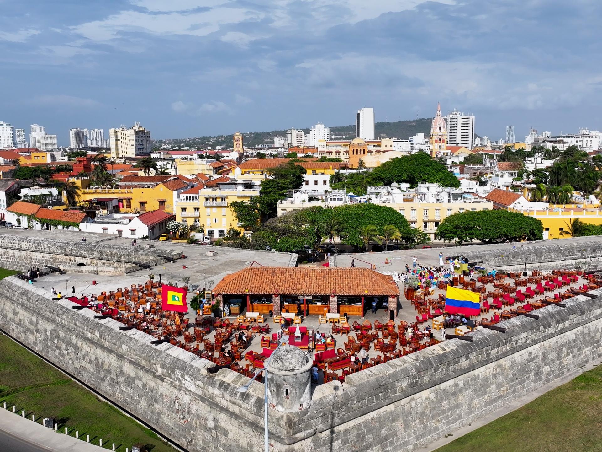 Ansicht der Hafenstadt Cartagena in Kolumbien.