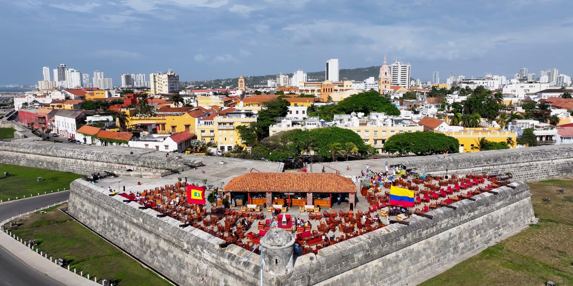 Ansicht der Hafenstadt Cartagena in Kolumbien.