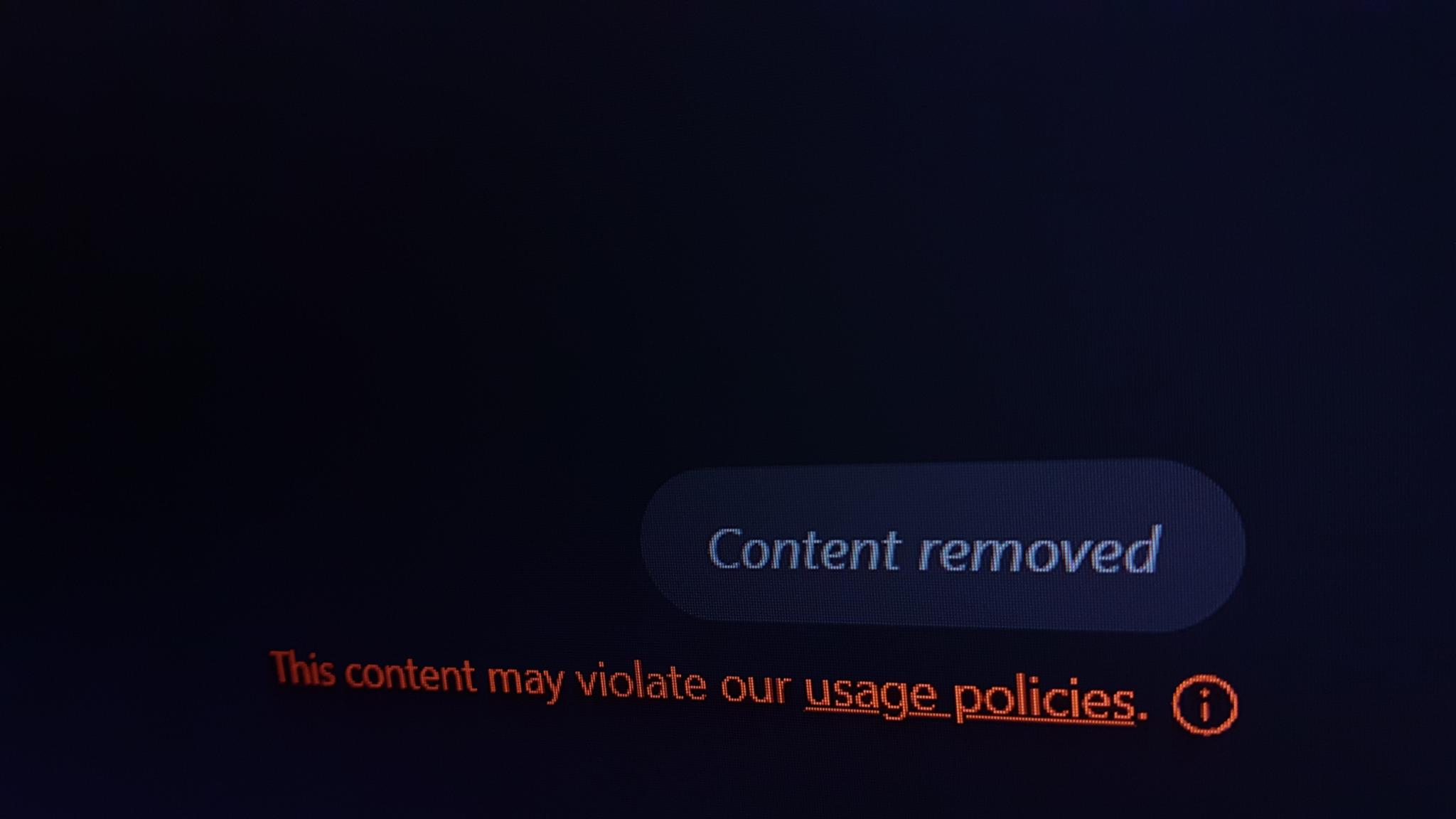 Inhalte werden vor Veröffentlichung entfernt ('content removed')