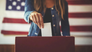 Stimmabgabe an der Wahlurne (USA)