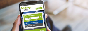Bildungsportal Stadt Aachen auf einem Mobiltelefon